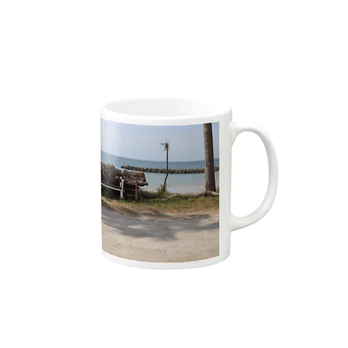浜辺のベンチ Mug