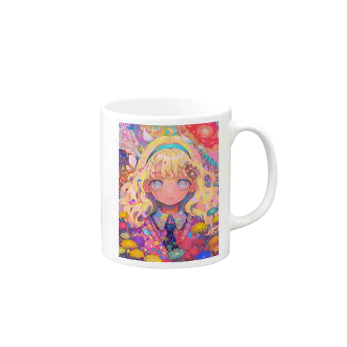 花に包まれた制服少女 Mug