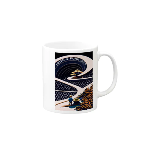 レトロでエモい"lofiアート"【浮世絵サイバーパンクシティ】 Mug