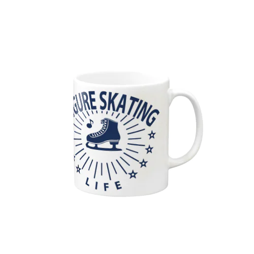 フィギュアスケート・星・figure skating・グッズ・デザイン・フィギアスケート・#Tシャツ・ステップ・スピン・ジャンプ・スケート靴イラスト・技・男子・女子・かっこいい・かわいい・アイスダンス マグカップ