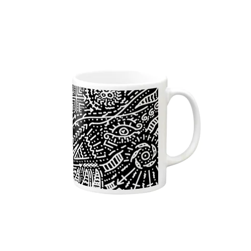 目 幾何学模様 黒 グッズ Mug