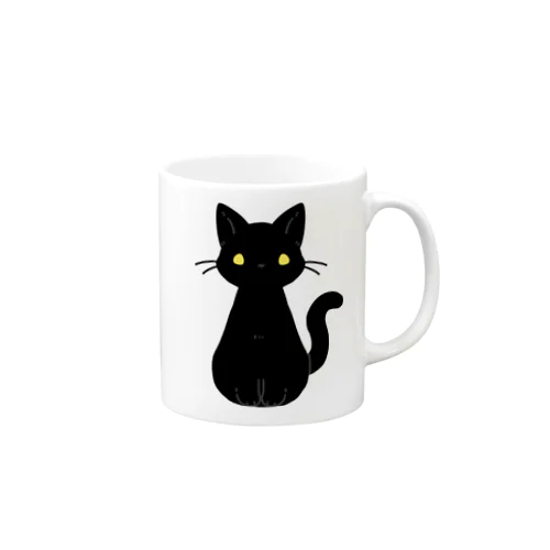 シンプルな金眼の黒猫さん Mug