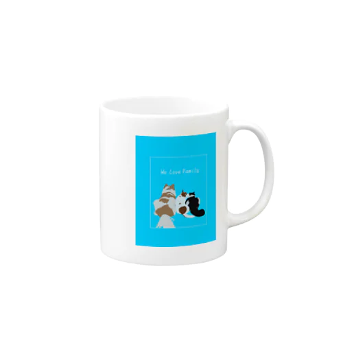 「We Love Family」my犬猫(スカイブルー) Mug