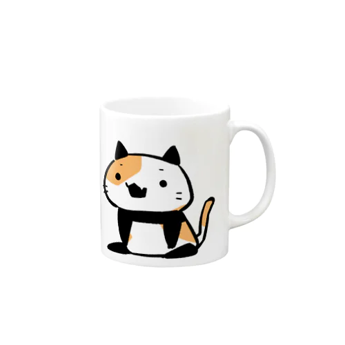 パンダ風味の三毛猫 Mug