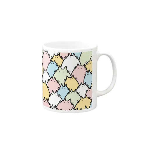 ほぼほぼねこ（だらけ）- Pastel Mug