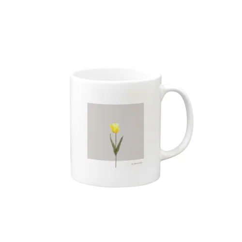 sakura milk tea . yellow .  tulip . Mug