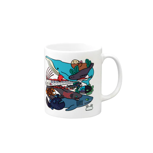 海の生き物たち Mug