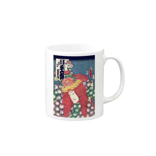 歌川国貞 / 役者絵 / 当盛見立三十六花撰 / 石橋の牡丹 / 富貴三郎 Mug