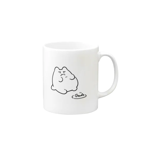 まゆげねこ-おなかいっぱい Mug