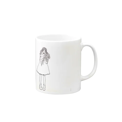 花と女の子 Mug