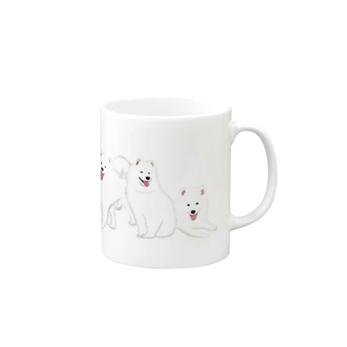 寄り添う　サモエド　犬 Mug