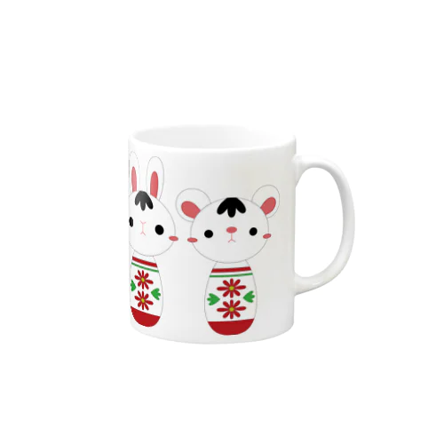 可愛い動物こけしトリオ Mug