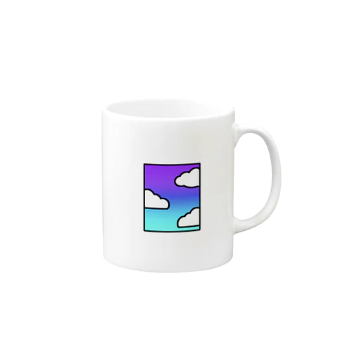 むらさきとあおいそらとしろいくも Mug