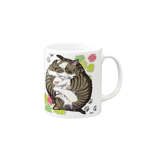 くるくる猫たち（背景無） Mug