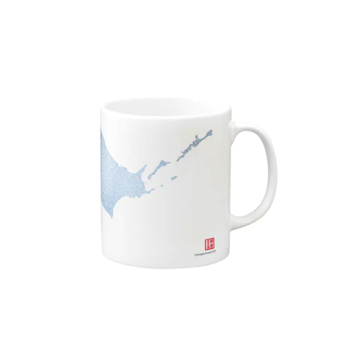 北海道_TextMap_青色グラデーション Mug