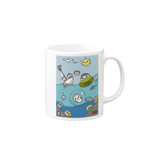 ハチとアリの海水浴(両面プリント) Mug