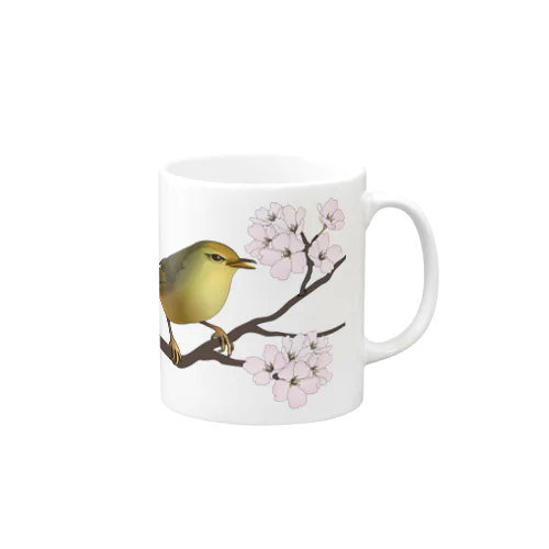 桜にウグイス Mug