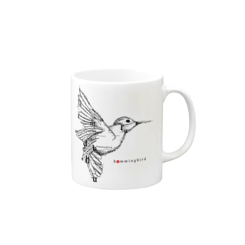 フォントイラストレーション『hummingbird（ハミングバード・ハチドリ）』 マグカップ