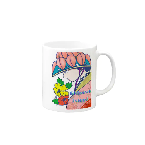 Okinawa 琉球花笠の女性 Mug