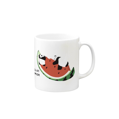 ゆらゆらスイカとすやすやパンダたち Mug