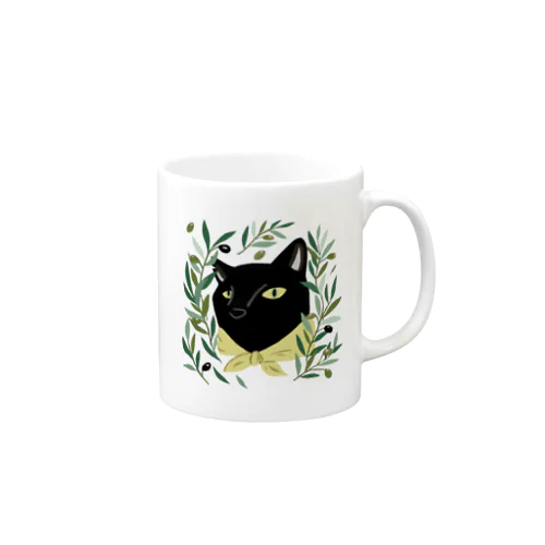 オリーブ畑の黒猫ちゃん Mug