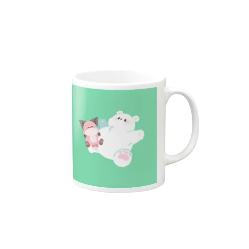 くまさんときつねくんの仲良しマグカップ Mug