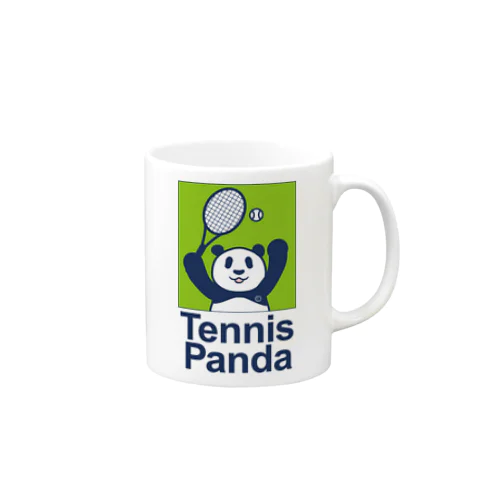 パンダ・テニス・TENNIS・アイテム・デザイン・ラケット・ガット・イラスト・スポーツ・Tシャツ・サーブ・かっこいい・かわいい・選手・画像・ボール・王子・絵・オリジナル（C） Mug