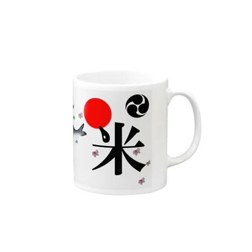 お米（ 米 鮒 桜 鳥居 ）あらゆる生命たちへ感謝をささげます。 Mug