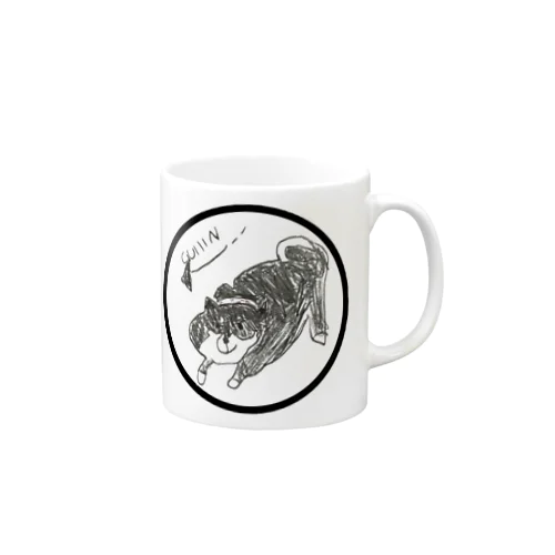 かんにゃ画伯の黒柴 Mug