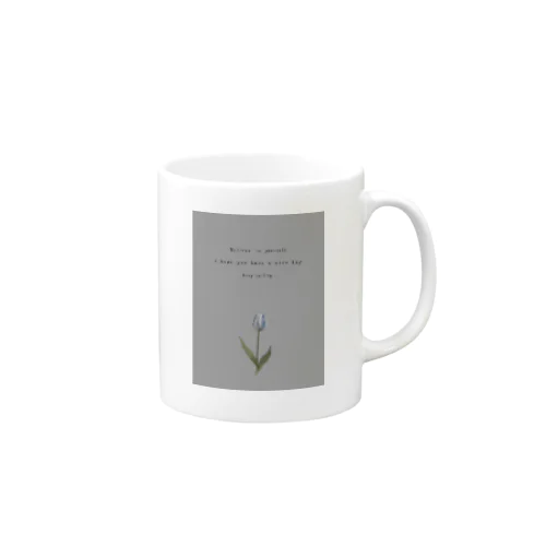 TULIP, white gray blue . Mug