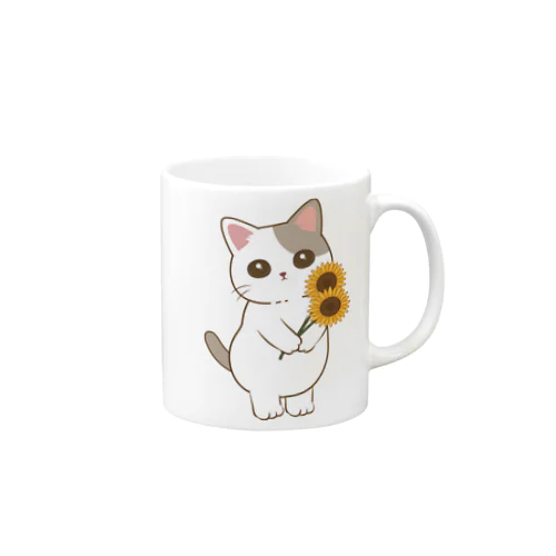 さわやか夏にゃんこ　向日葵 ver. Mug