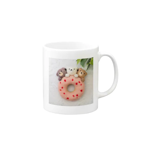 くまの3兄弟（ストロベリードーナツ） Mug