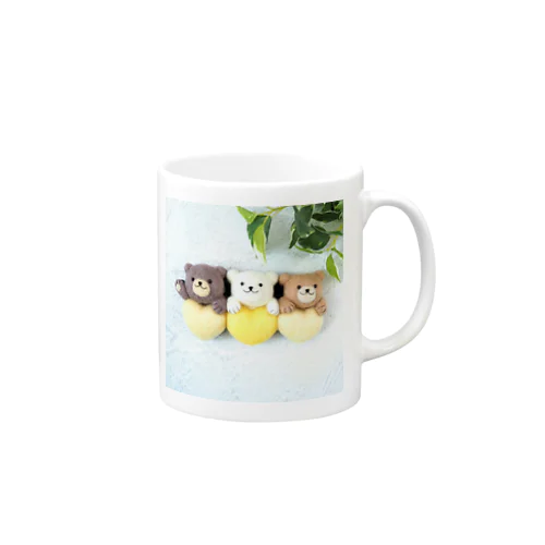 くまの3兄弟（ハート黄） Mug