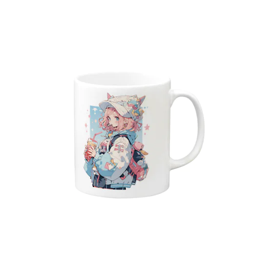 可愛いピンク髪少女 Mug