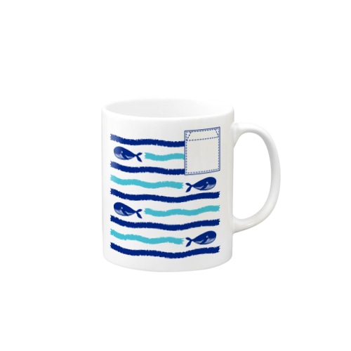 くじらボーダー Mug