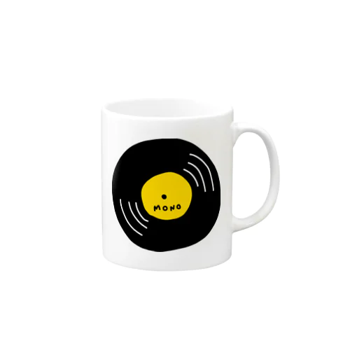 ゆるてがきレコード黄 Mug