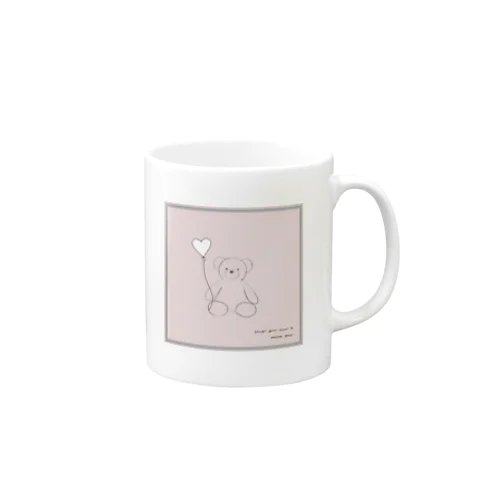 🧸 Bear and heart white balloon . Mug