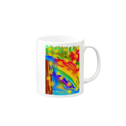 虹と滝とオーブ Mug