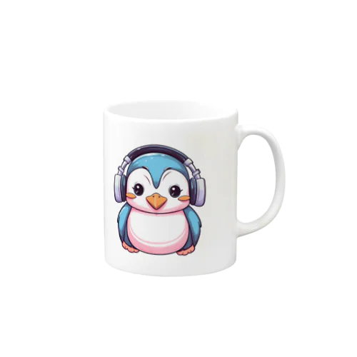 ヘッドホンを付けているペンギン Mug