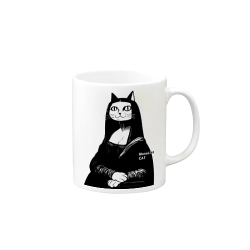 モナリザキャット　黒地対応版 Mug