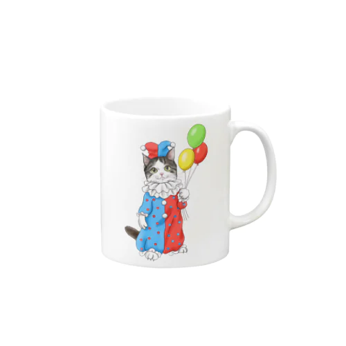 サーカスにゃんこ　風船ピエロ Mug