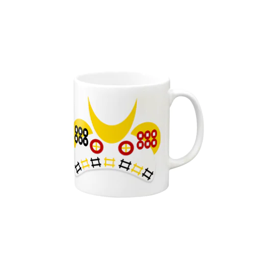 クマ兜　六文銭　白ver Mug