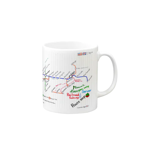 弐千円札サーバー手書き路線図 英語バージョン Mug