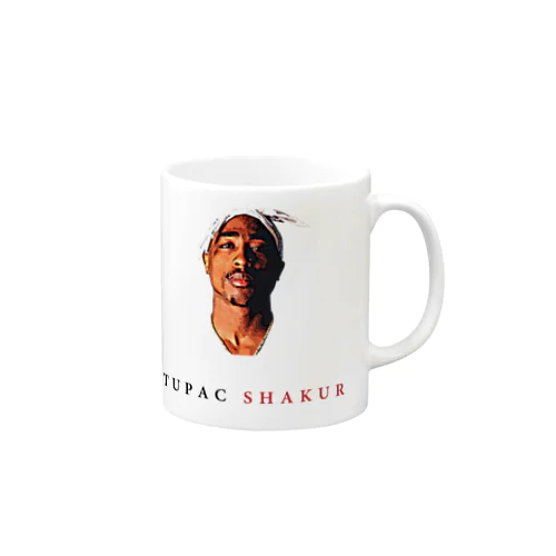 2PAC TUPAC SHAKUR FACE イラストデザイン マグカップ