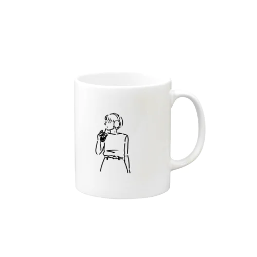 コーヒーカップフォンガール(ショートボブ) Mug