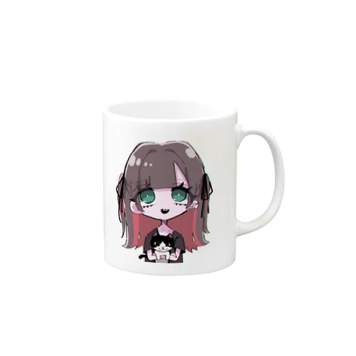 女の子と猫 Mug