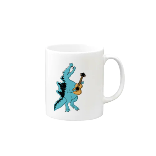 【DINOBAND】ウクレレを弾くスピノサウルス Mug