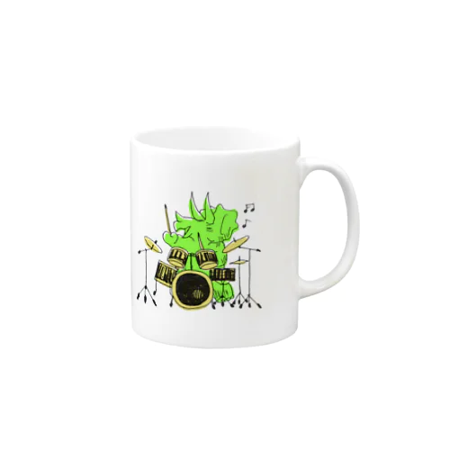 【DINOBAND】ドラムをたたくトリケラトプス Mug