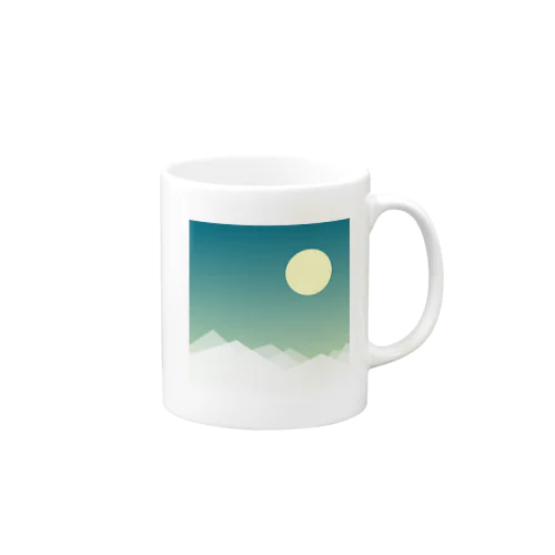 雪山と満月 Mug