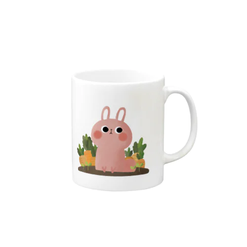 うさぎとにんじん畑 Mug